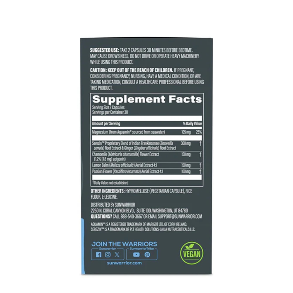 Sunwarrior Active Sleep and Restore Capsules (60 Vegan Capsules)