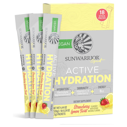 Sunwarrior - Sport Active Hydration - Strawberry Lemon twist - 18 sachets (7 grams) per sachet