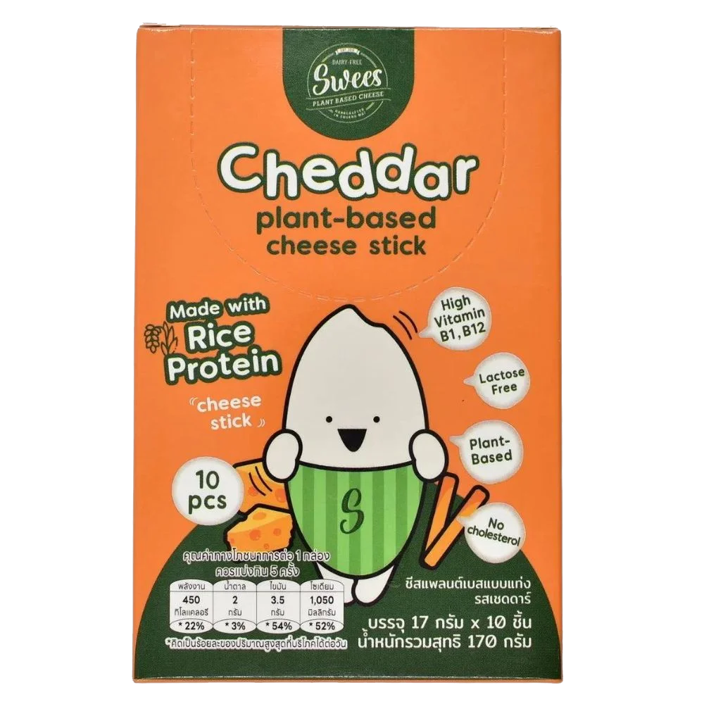 Swees Vegan Cheese Stick – Cheddar Flavor 10 Sticks (170g)
