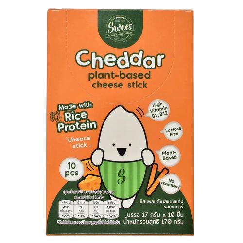 Swees Vegan Cheese Stick – Cheddar Flavor 10 Sticks (170g)