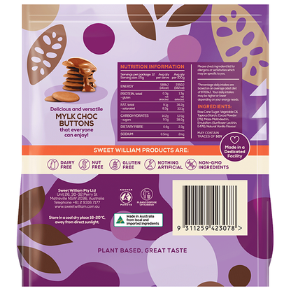 Sweet William Vegan Mylk Chocolate Baking Button (300g)