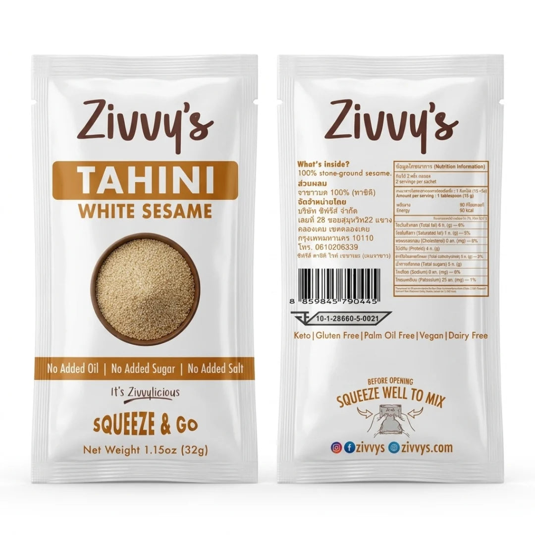 Zivvy's Tahini - White Sesame Sachet Box (10 packets) (320g)