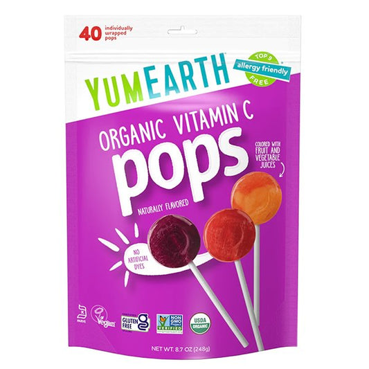 Yum earth Organic Assorted Flavors Vitamin C Pops (40 pops)