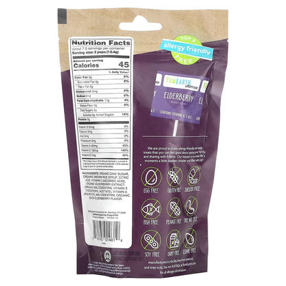 Yum Earth Organic Ultimate Elderberry Lollipops (15 pops)