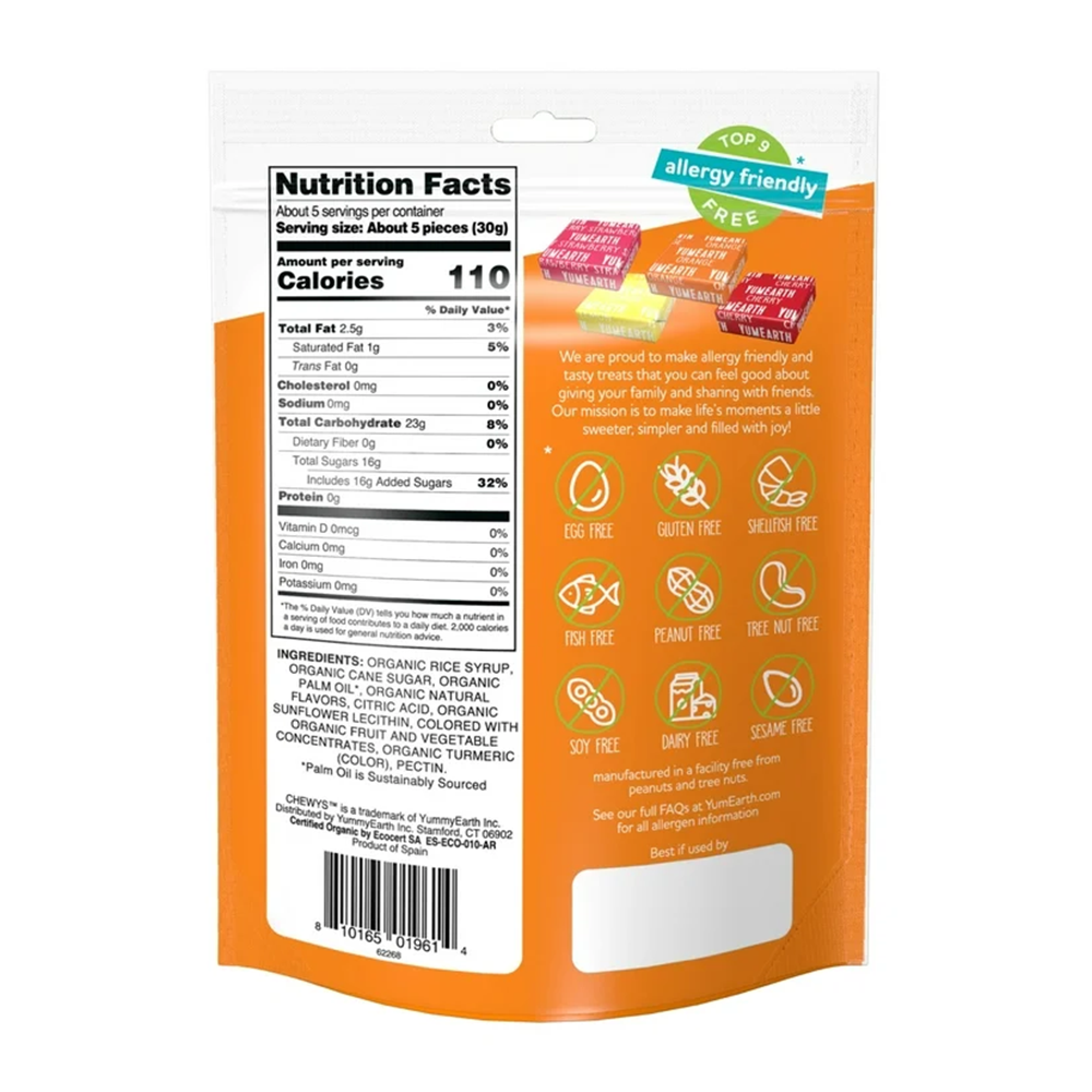 Yum Earth Organic Fruit Chewys (142g)